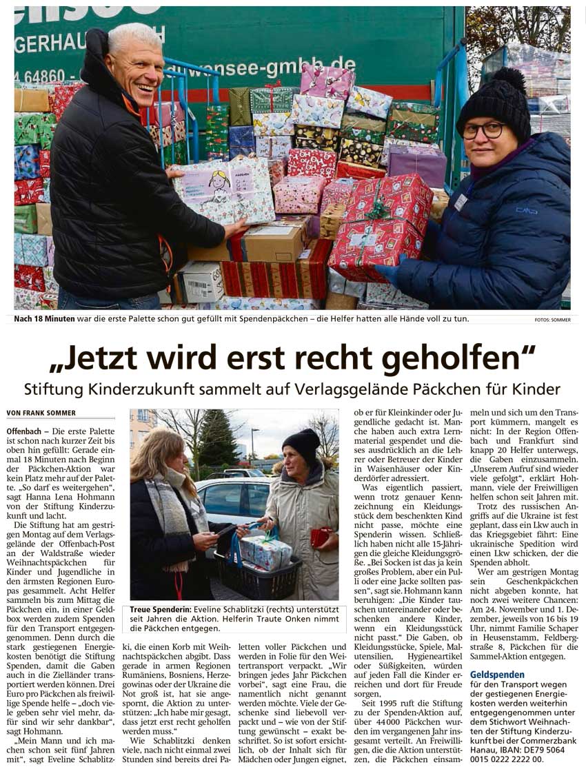 Gregor und Georg Duwensee im Interview mit der Offenbach-Post (01.10.2022)